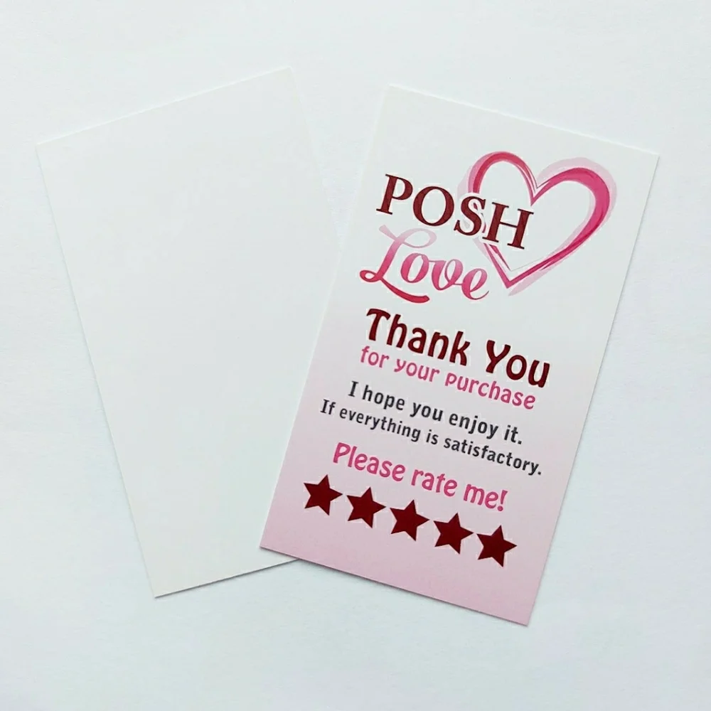 ♥️ 5x25 / 50 Thank Hearts Thank you cards 3.5